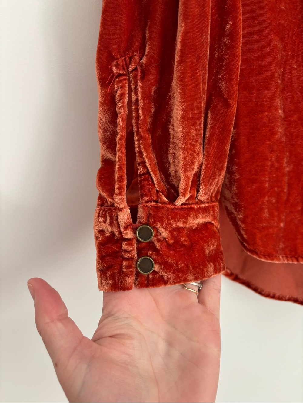 Anthropologie Kristianne Velvet Blouse in Cinnamon (Price Firm) - Picture 7 of 9